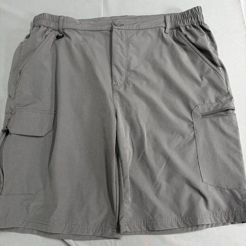 OutdoorSports Cargo Shorts Mens 36 Gray Cotton MultiPocket Casual Hiking Outdoor